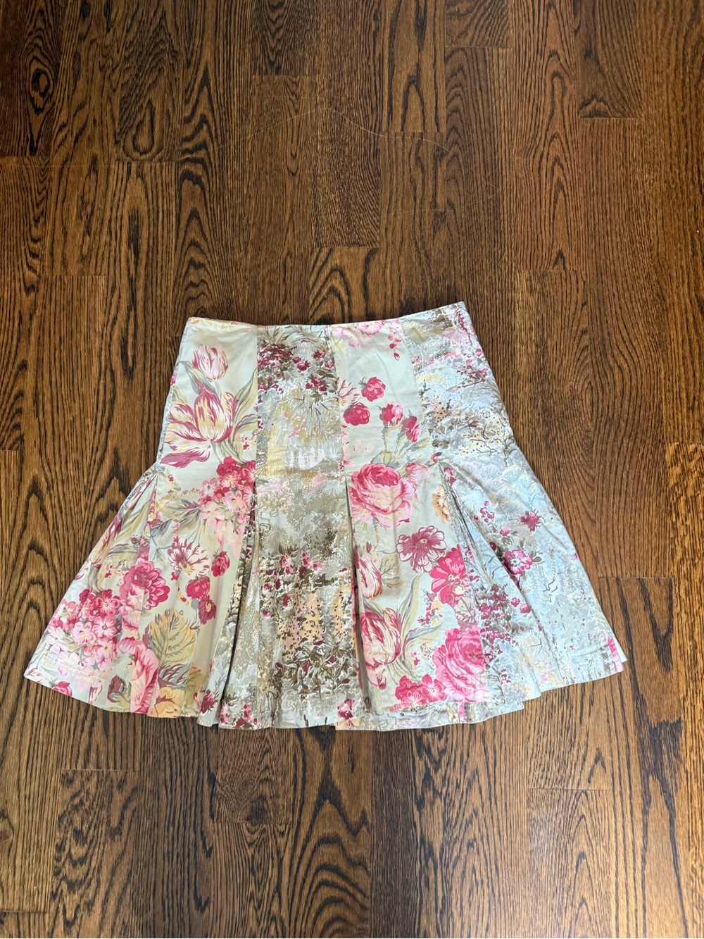 elevenses Floral Circle Skirt in Pink and Cream